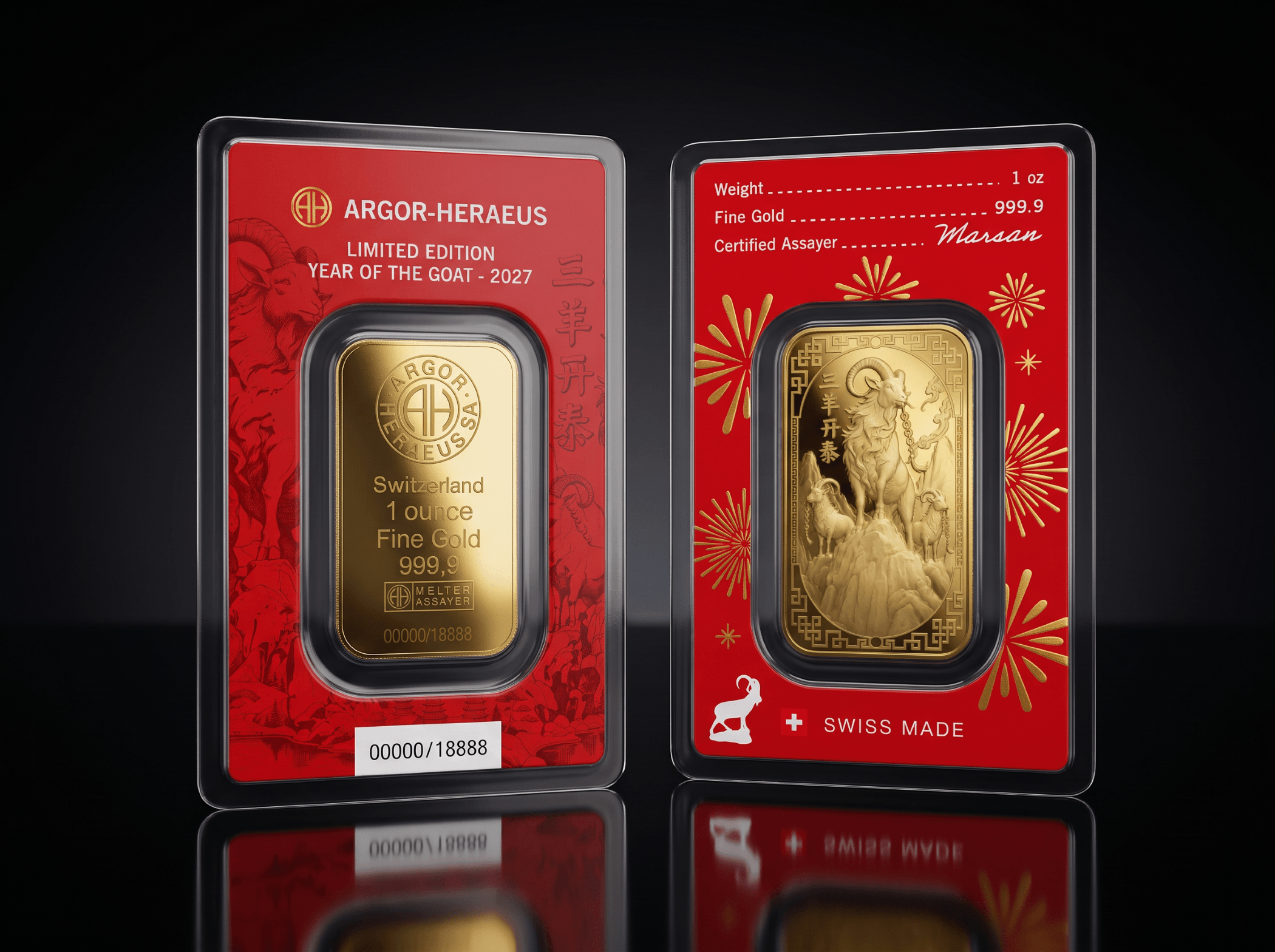 Lingotti d'oro in confezione rossa
