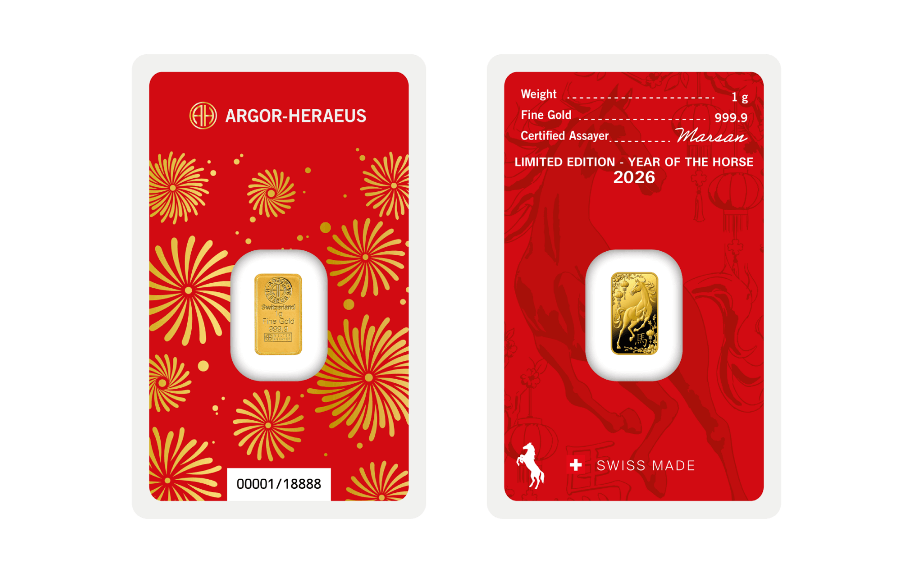 10g Au Minted Year of the Horse 999.9